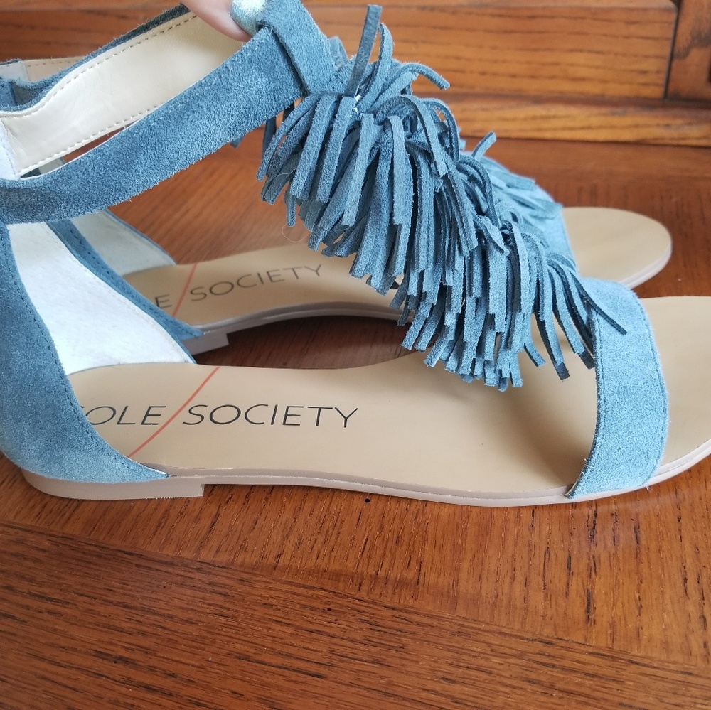 Sole Society KOA fringe flat sandal